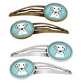 Carolines Treasures Checkerboard Blue Dalmatian Barrettes Hair Clips, Set of 4, 4PK BB1148HCS4